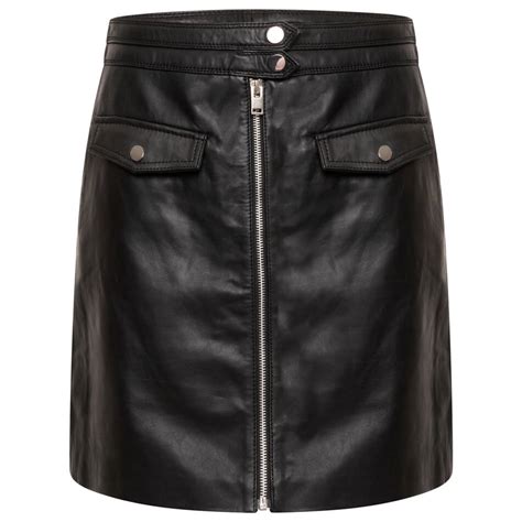 fendi front zip leather skirt|Skirts .